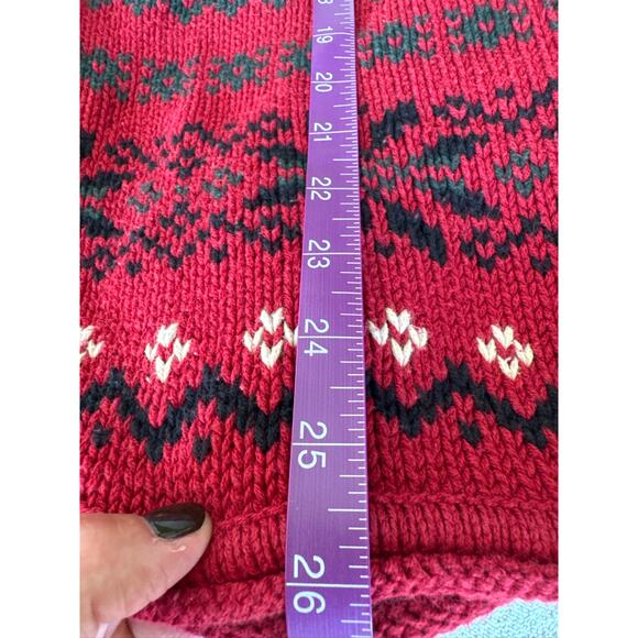 Eddie Bauer Vintage Fair Isle Holiday Cotton Crewneck Sweater - Med - Picture 7 of 7